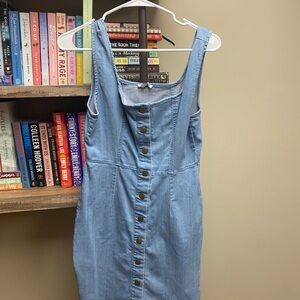 Fashion Nova Light Blue Denim Mini Dress
